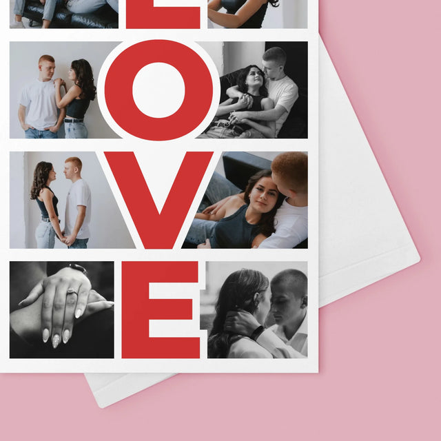 Fotokoláž: Slovo Love - Přání