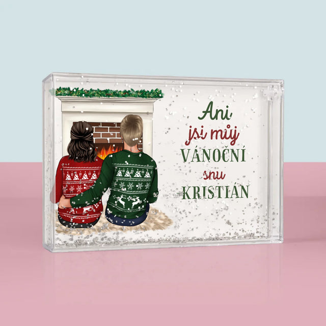 Designér Postav: Vánoční Pár - Sněžící Fotorámeček