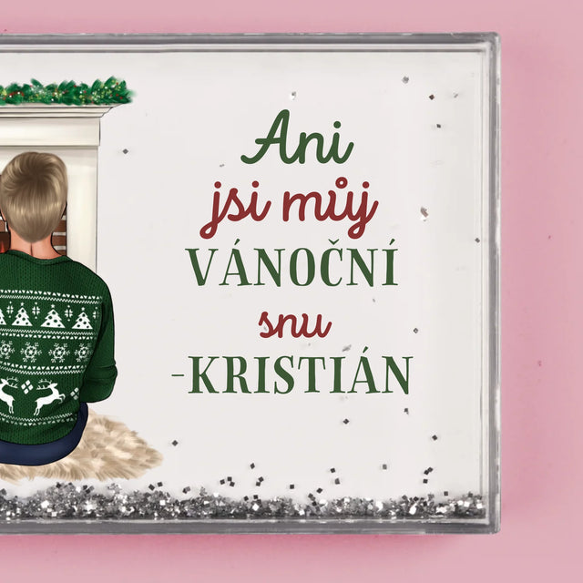 Designér Postav: Vánoční Pár - Sněžící Fotorámeček