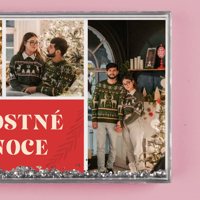 Fotokoláž: Vánoční Fotky - Sněžící Fotorámeček