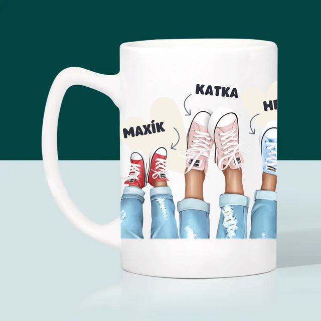 Tvůrce postav: Rodina tenisek - hrnek s potiskem | CZ