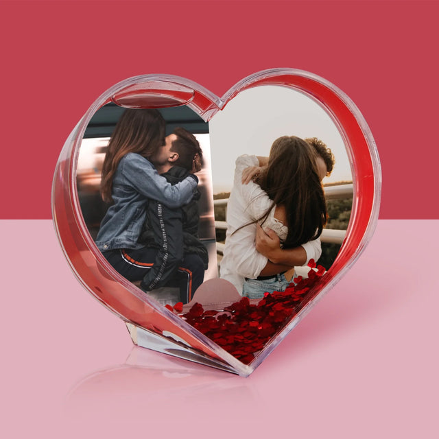 Fotokoláž: 2 Fotky - Sněhová Koule - Srdce