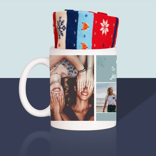 Fotokoláž: Nejlepší Kamarádky - Zimní Ponožky V Hrnku