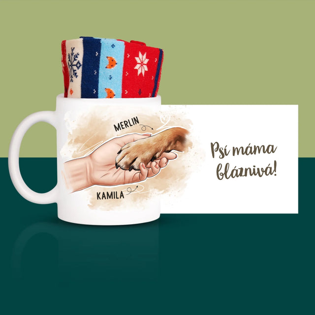 Designér Postav: Psí Máma - Zimní Ponožky V Hrnku