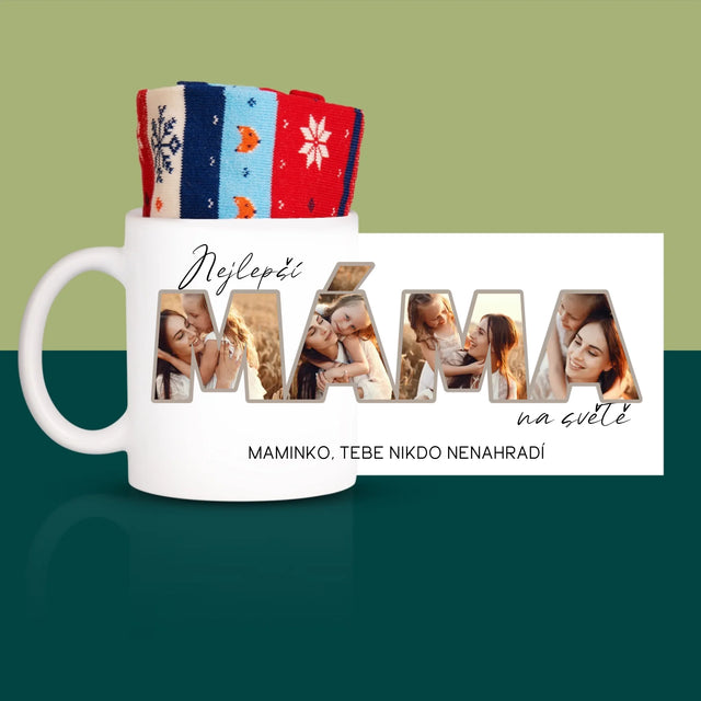 Slovo Z Fotek: Nejlepší Máma Na Světě Fotografie - Zimní Ponožky V Hrnku