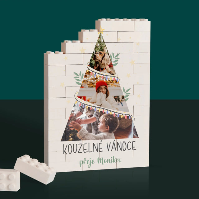 Fotokoláž: Kouzelné Vánoce Stromeček - Kostky Lego