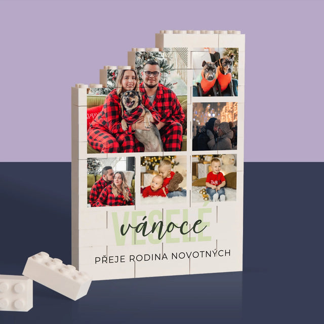 Fotokoláž: Veselé Vánoce - Kostky Lego