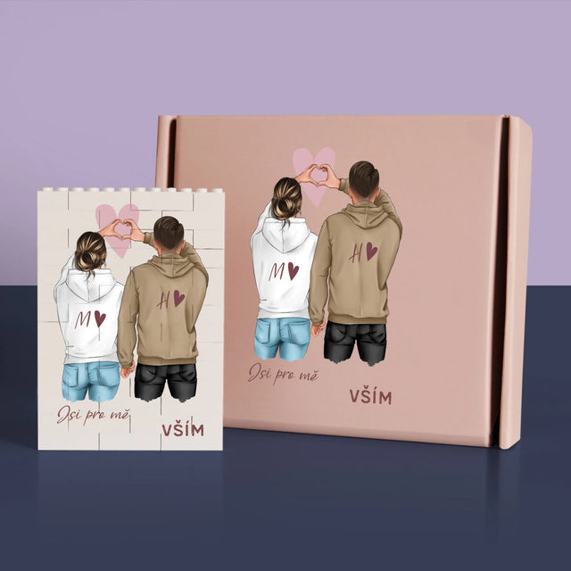 Designér Postav: Pár Srdce - Kostky Lego