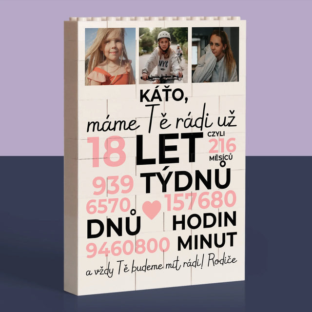 Fotokoláž: Máme Tě Rádi Už 18 Let - Kostky Lego