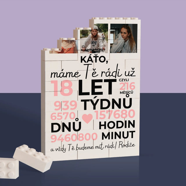 Fotokoláž: Máme Tě Rádi Už 18 Let - Kostky Lego