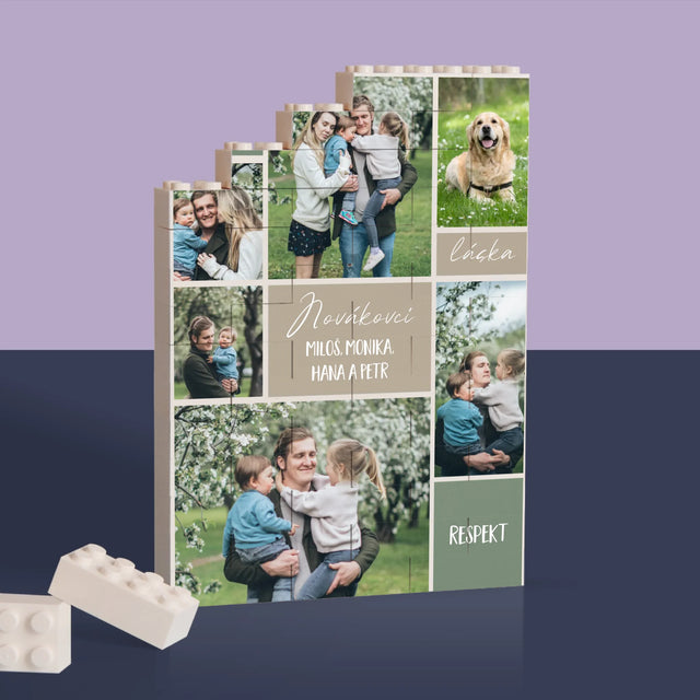 Fotokoláž: Rodinná Koláž Z Fotek - Kostky Lego