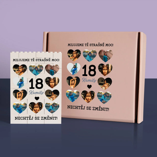 Fotokoláž: 18 Srdce - Kostky Lego