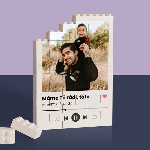 Fotka S Textem: Nejúžasnější Táta Na Světě - Kostky Lego