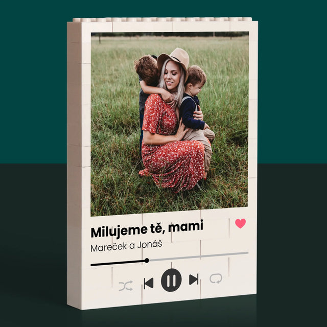 Fotka S Textem: Milujeme Tě, Mami - Kostky Lego
