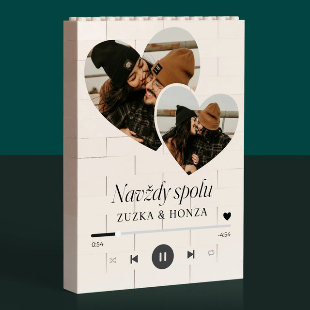 Fotokoláž: Spotify Srdce - Kostky Lego