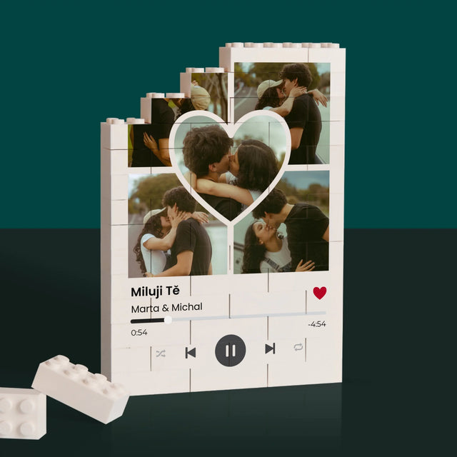 Fotokoláž: Spotify Fotografie Srdce - Kostky Lego