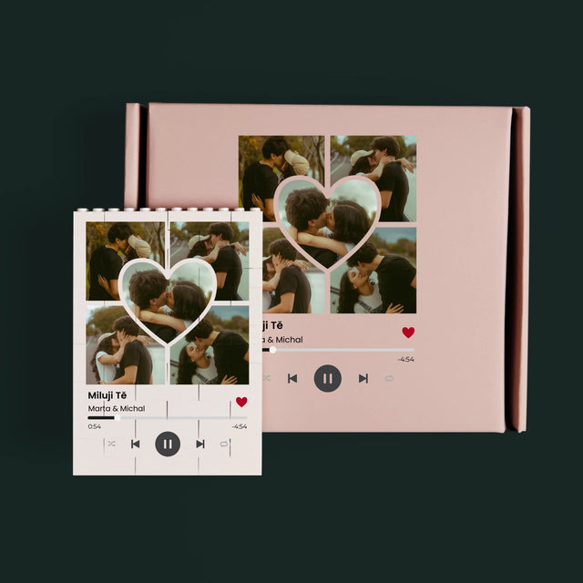 Fotokoláž: Spotify Fotografie Srdce - Kostky Lego