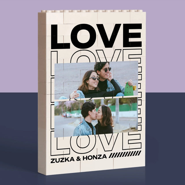 Fotokoláž: Se Slovem Love - Kostky Lego