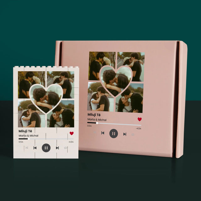 Fotokoláž: Spotify Fotografie Srdce - Kostky Lego