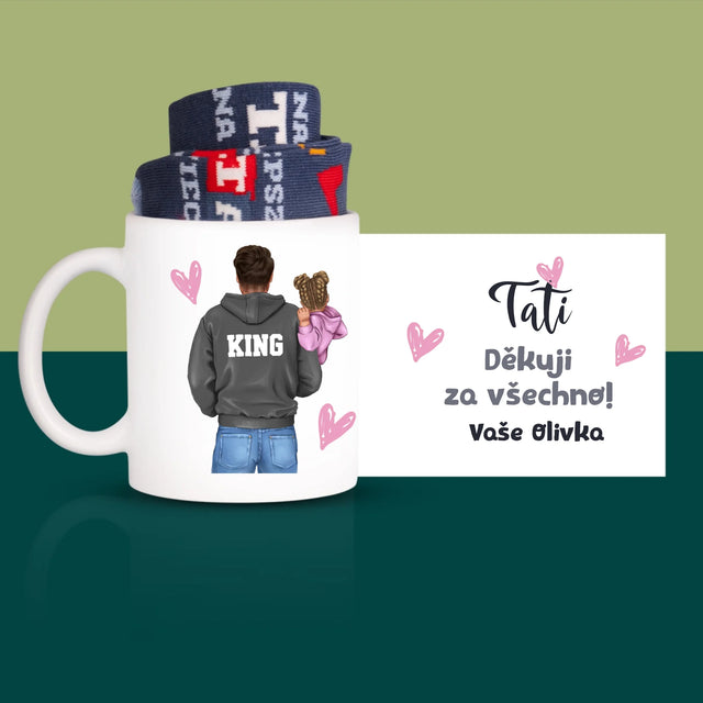 Designér Postav: Táta S Dítětem - Ponožky V Hrnku Pro Tátu