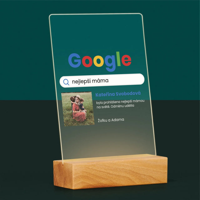 Fotka A Textem: Nejlepší Máma Výsledek Google - Tisk Na Akrylovém Skle