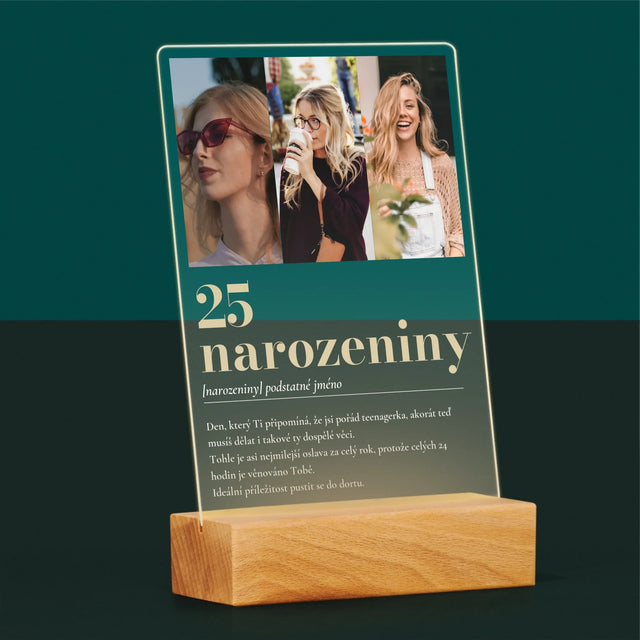Fotokoláž: 25. Narozeniny Definice - Tisk Na Akrylovém Skle