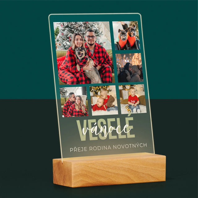 Fotokoláž: Veselé Vánoce - Tisk Na Akrylovém Skle