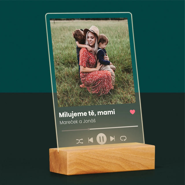 Fotka A Textem: Milujeme Tě, Mami - Tisk Na Akrylovém Skle