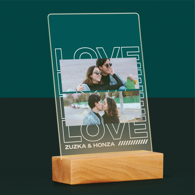 Fotokoláž: Se Slovem Love - Tisk Na Akrylovém Skle