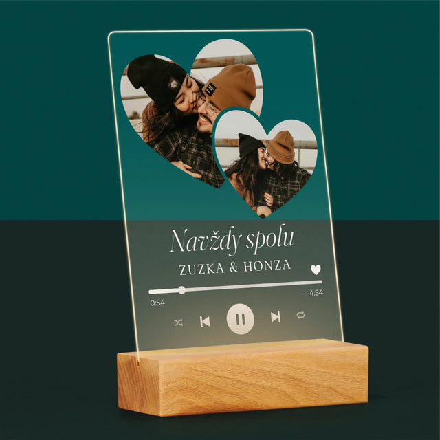 Fotokoláž: Spotify Srdce - Tisk Na Akrylovém Skle