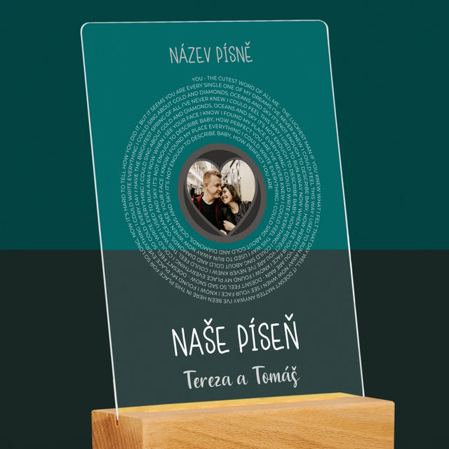 Fotka A Textem: Naše Píseň - Tisk Na Akrylovém Skle