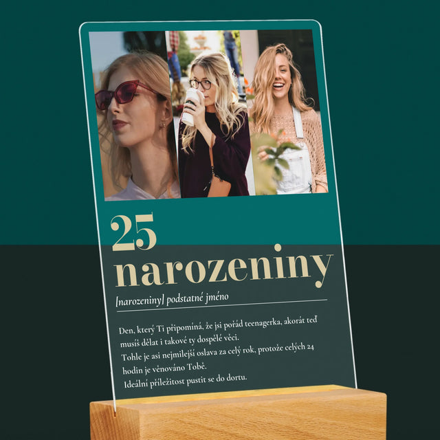Fotokoláž: 25. Narozeniny Definice - Tisk Na Akrylovém Skle