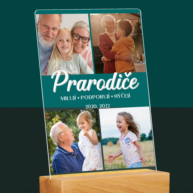 Fotokoláž: Drazí Prarodiče - Tisk Na Akrylovém Skle