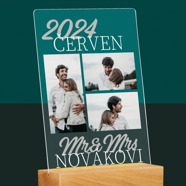 Fotokoláž: Mr&Mrs Datum - Tisk Na Akrylovém Skle