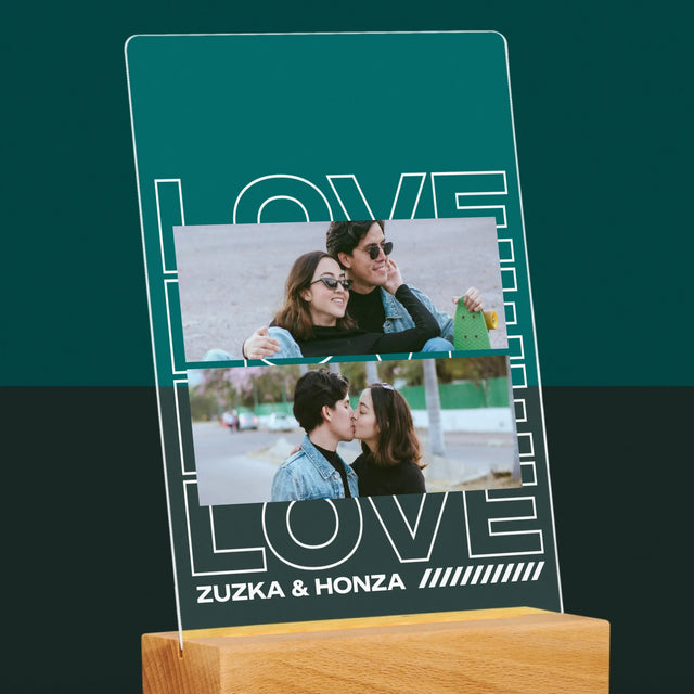 Fotokoláž: Se Slovem Love - Tisk Na Akrylovém Skle
