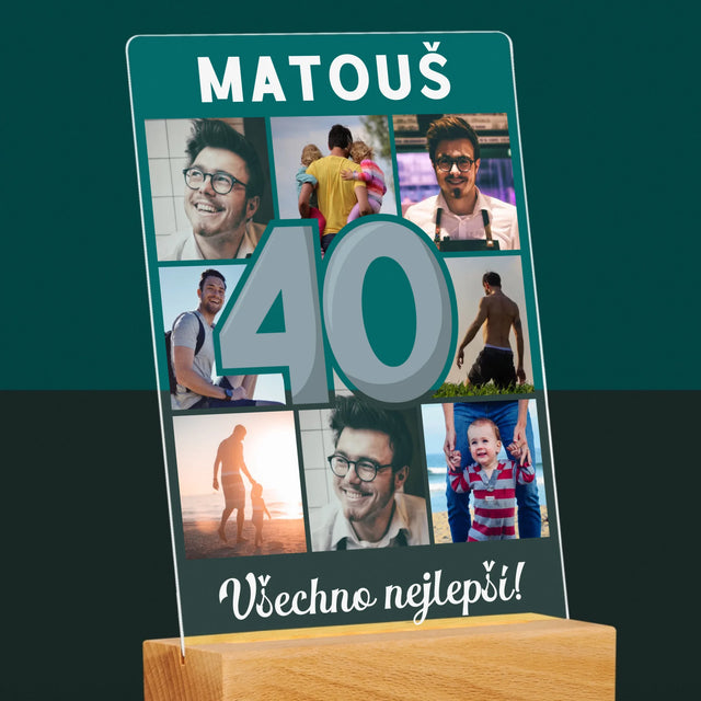 Fotokoláž: 40 Let - Tisk Na Akrylovém Skle