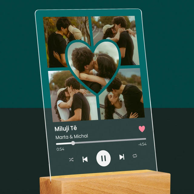 Fotokoláž: Spotify Fotografie Srdce - Tisk Na Akrylovém Skle
