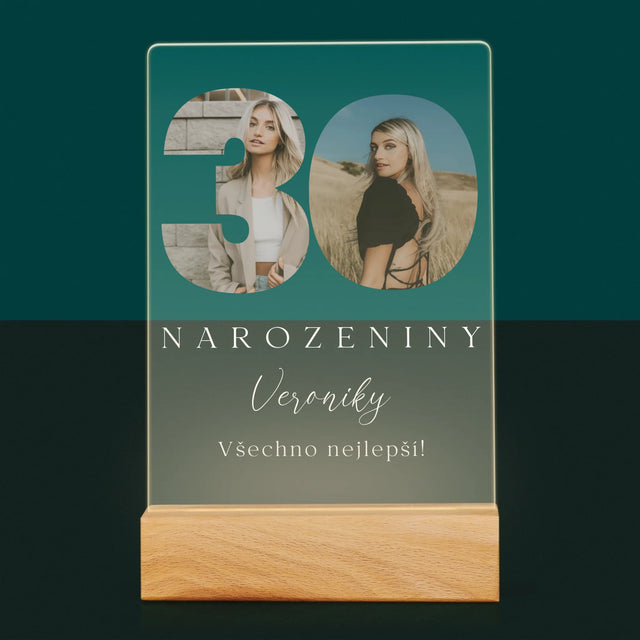 Slovo Z Fotek: 30. Narozeniny Podpis - Tisk Na Akrylovém Skle