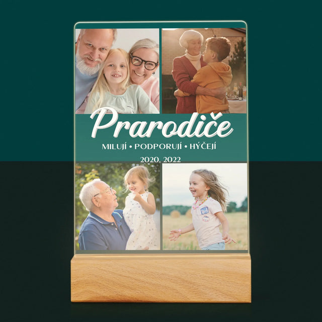 Fotokoláž: Drazí Prarodiče - Tisk Na Akrylovém Skle