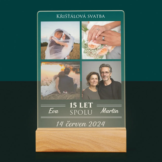 Fotokoláž: Křišťálová Svatba - Tisk Na Akrylovém Skle