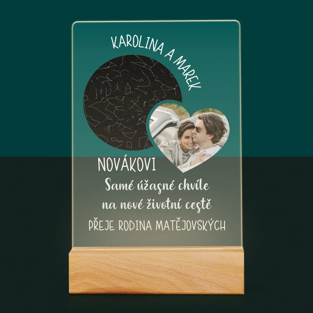 Hvězdná Mapa: Nová Životní Cesta Svatba - Tisk Na Akrylovém Skle