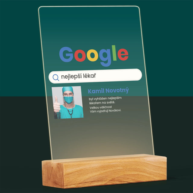 Fotka A Textem: Nejlepší Lékař Výsledek Google - Tisk Na Akrylovém Skle