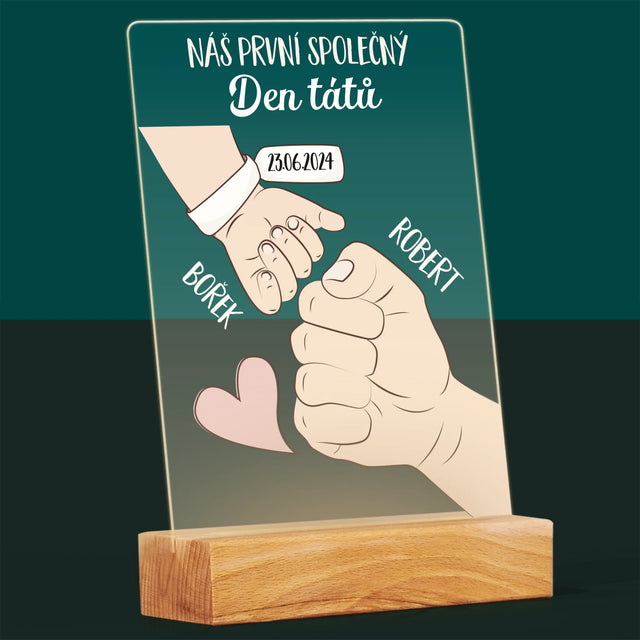 Jméno A Nápis: První Společný Den Tátů - Tisk Na Akrylovém Skle