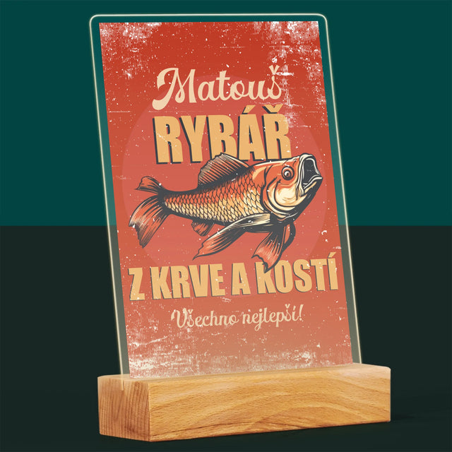 Jméno A Nápis: Rybář Z Krve A Kostí - Tisk Na Akrylovém Skle
