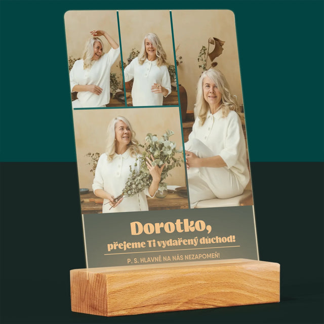 Fotokoláž: Vydařený Důchod - Tisk Na Akrylovém Skle