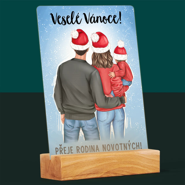 Designér Postav: Vánoční Rodina - Tisk Na Akrylovém Skle