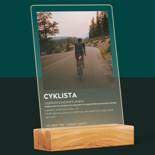 Fotka S Textem: Cyklista Definice - Tisk Na Akrylovém Skle