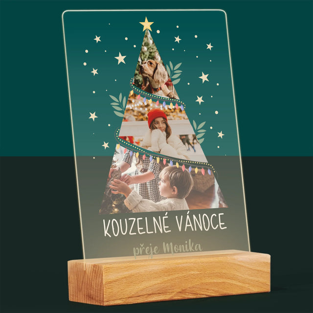 Fotokoláž: Kouzelné Vánoce Stromeček - Tisk Na Akrylovém Skle