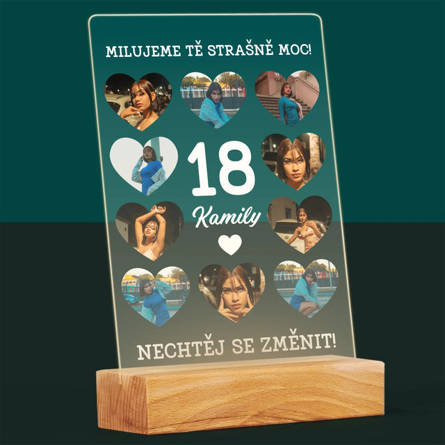 Fotokoláž: 18 Srdce - Tisk Na Akrylovém Skle