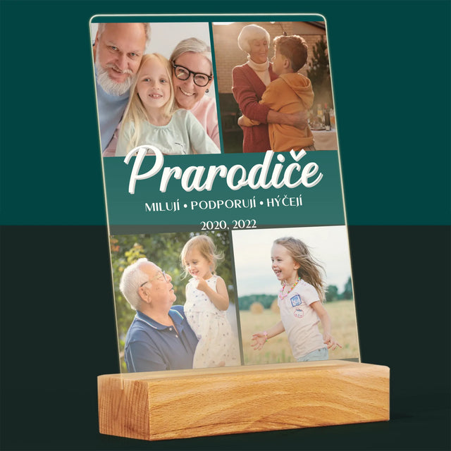 Fotokoláž: Drazí Prarodiče - Tisk Na Akrylovém Skle